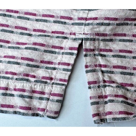 Tommy Bahama XXL Silk Shirt Pink Gray Striped Short Sleeve Button Front Resort - Picture 8 of 14